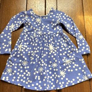 Hanna Anderson Blue Snowflake Skater Jersey Dress 3T
